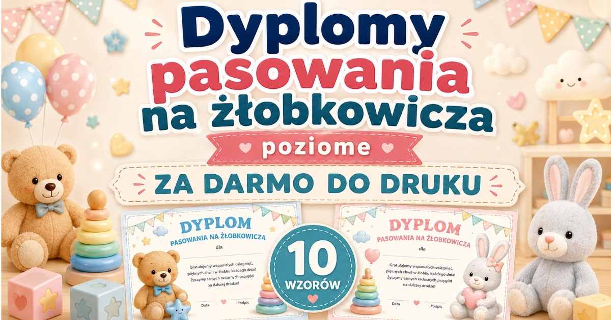 Dyplomy pasowania na żłobkowicza (poziome)