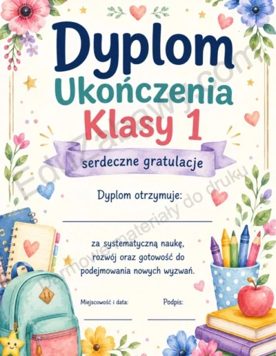 Dyplom ukończenia klasy 1 41