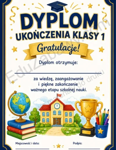 Dyplom ukończenia klasy 1 40