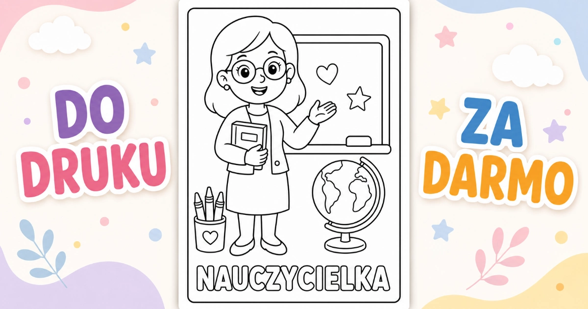 Kolorowanka: Nauczycielka