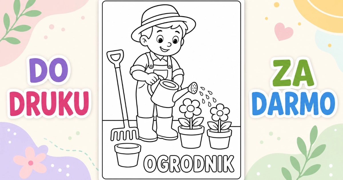 Kolorowanka: Ogrodnik
