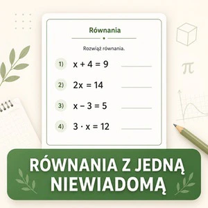 Generator kart pracy: Równania z jedną niewiadomą