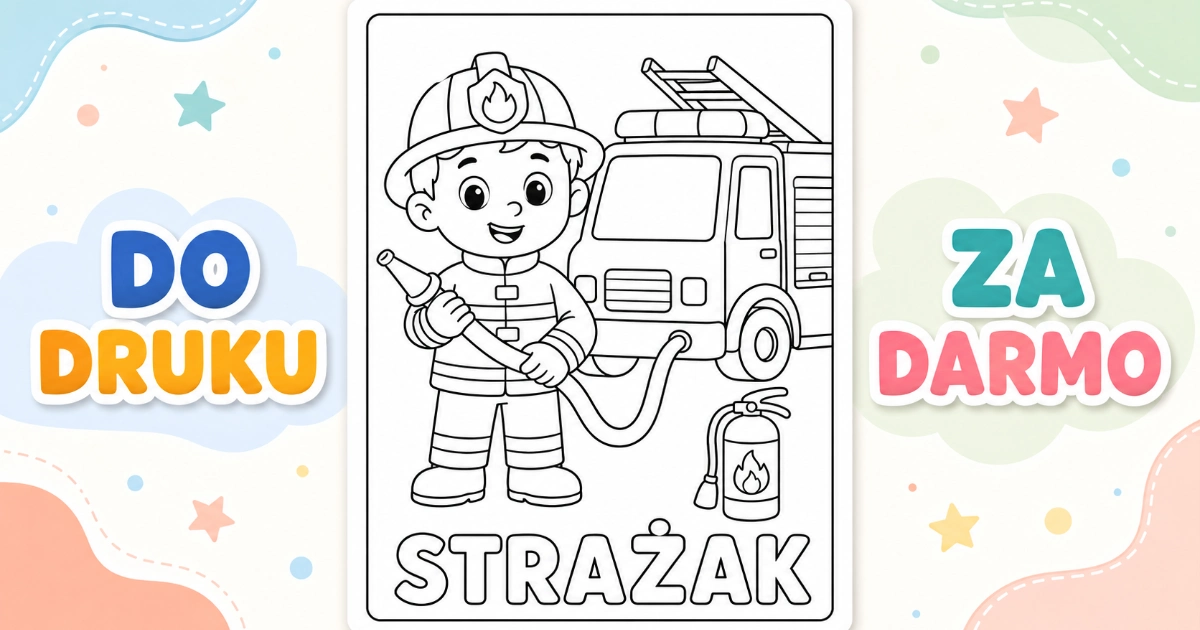 Kolorowanka: Strażak