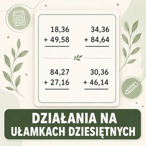 Generator kart pracy: Działania na ułamkach dziesiętnych