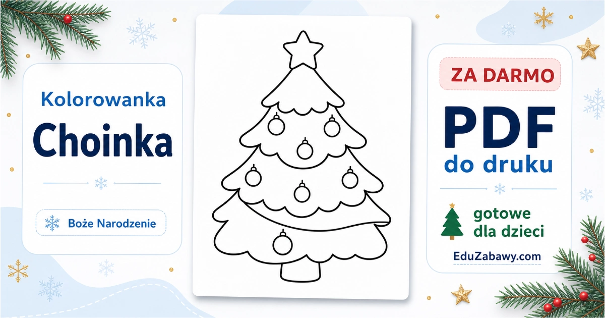 Kolorowanka: Choinka do druku