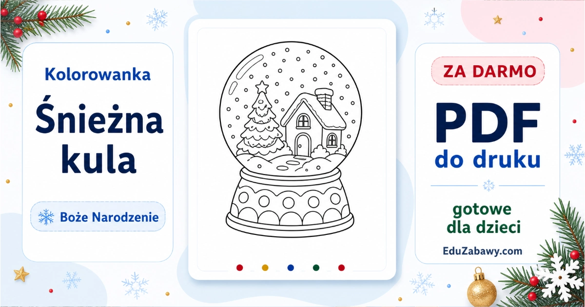 10. Kolorowanka Śnieżna kula Kolorowanka: Śnieżna kula do druku 38