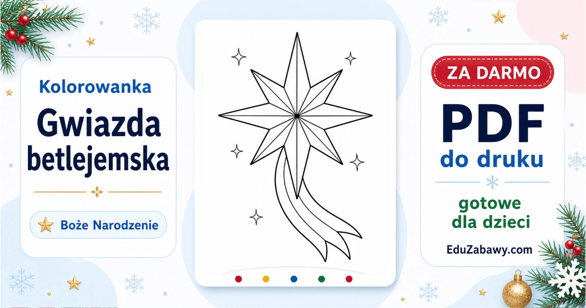 Kolorowanka: Gwiazda betlejemska do druku