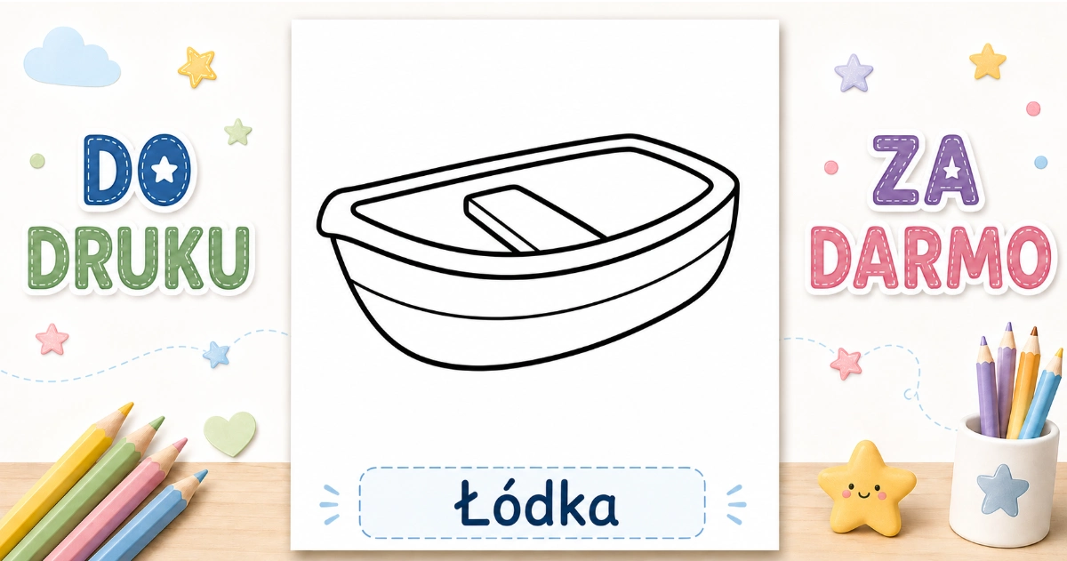 Kolorowanka Łódka do druku