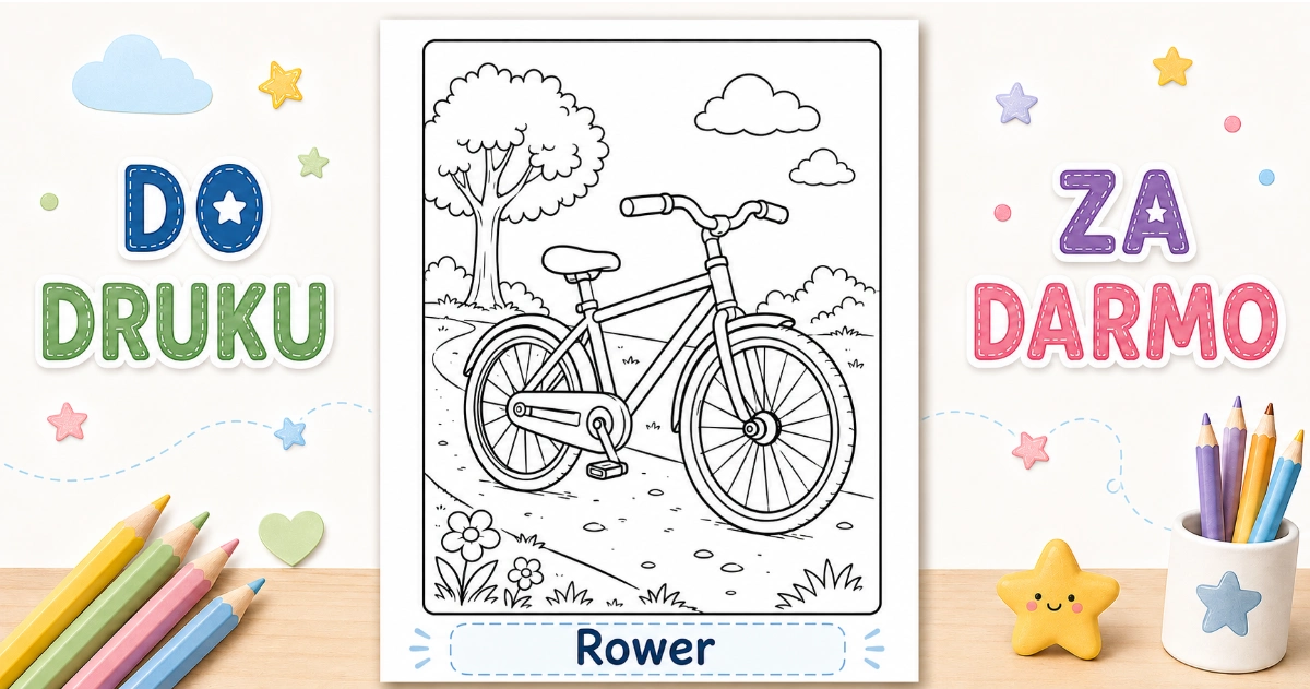 Kolorowanka Rower do druku