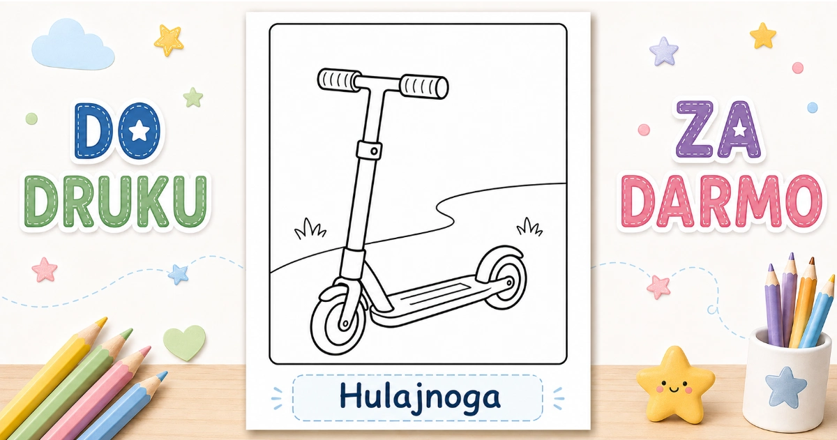 Kolorowanka Hulajnoga do druku