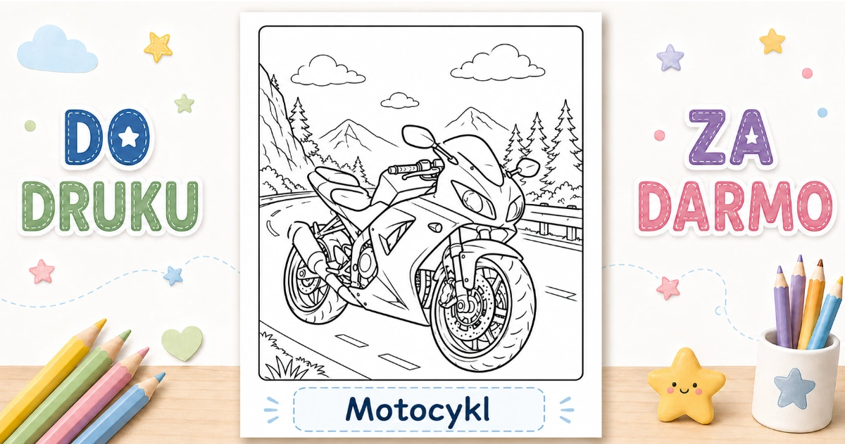Kolorowanka Motocykl do druku