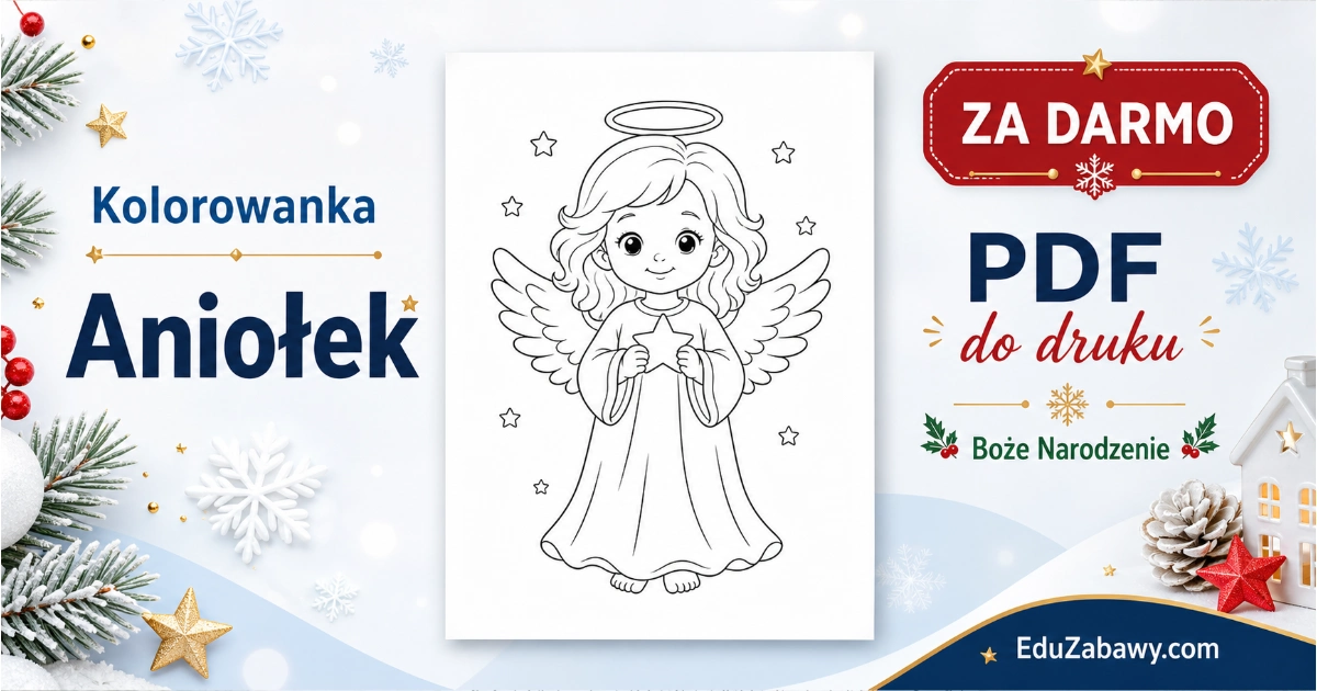 16. Kolorowanka Aniołek Kolorowanka: Aniołek do druku 38