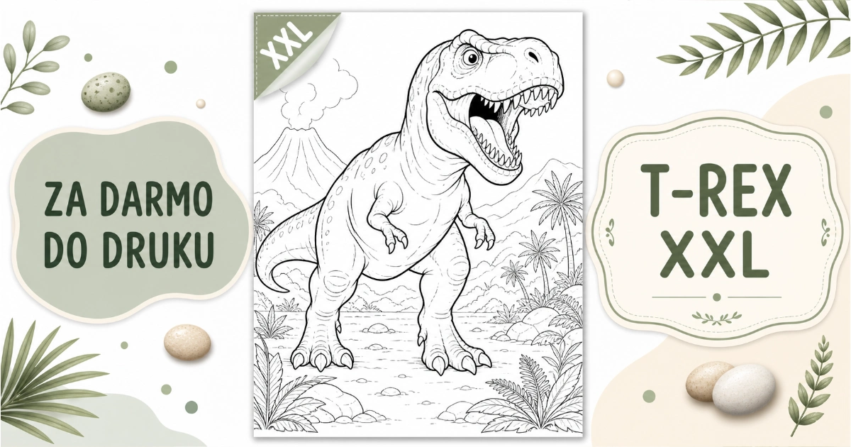 Kolorowanka: T-rex XXL do druku