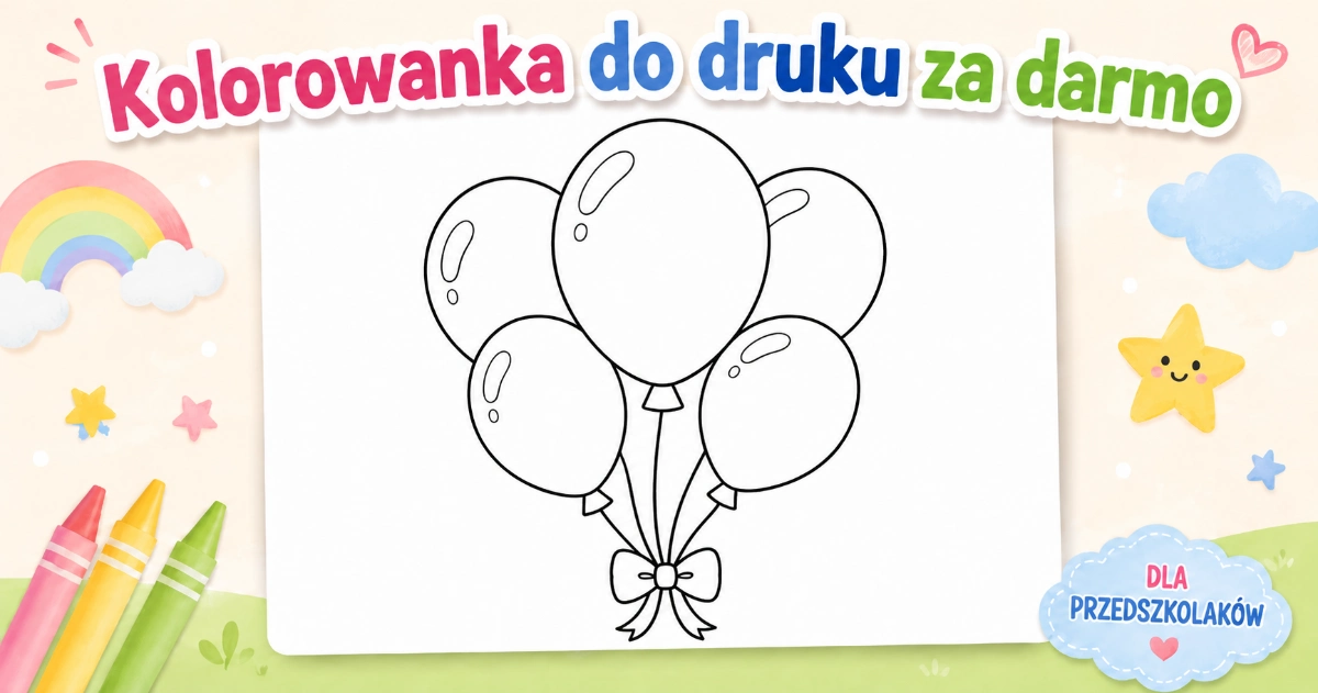 Kolorowanka Balony urodzinowe do druku