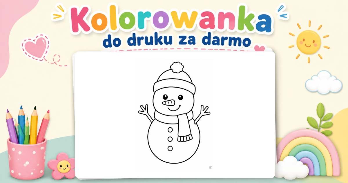 Kolorowanka Bałwanek do druku