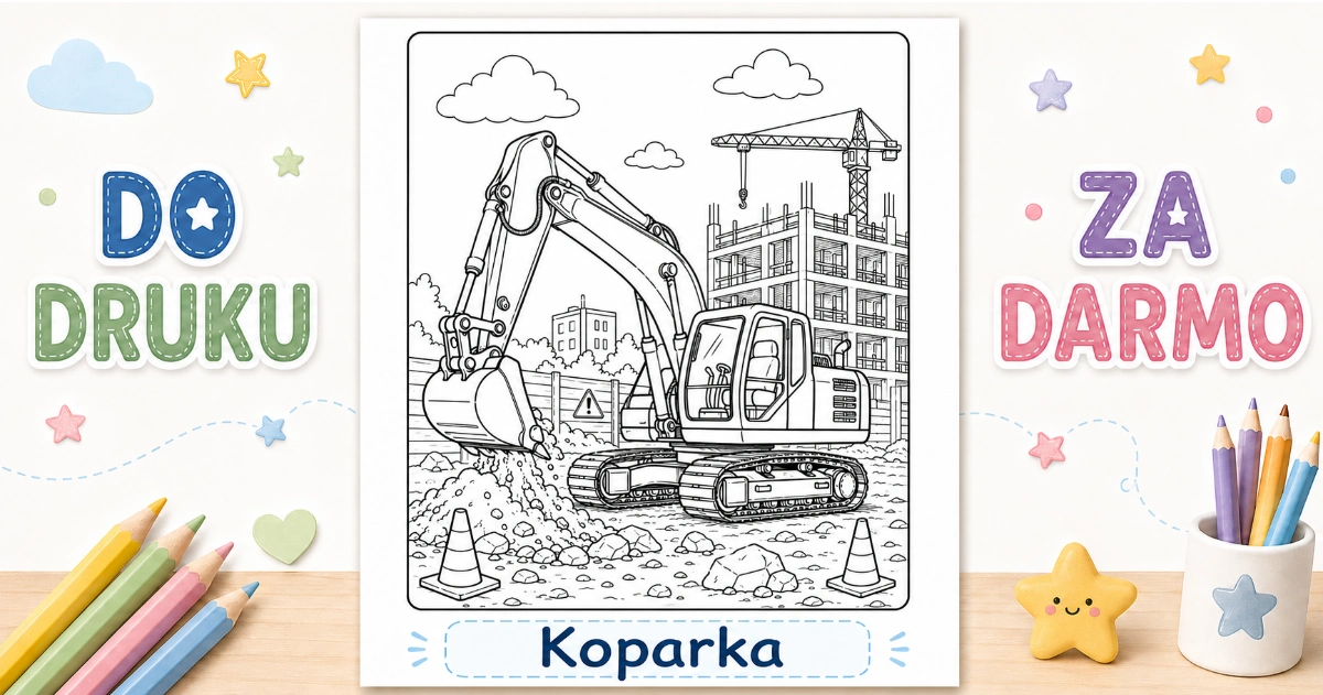 Kolorowanka Koparka do druku