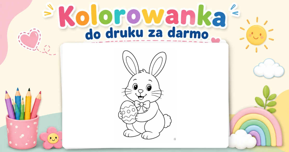 Kolorowanka Króliczek wielkanocny do druku