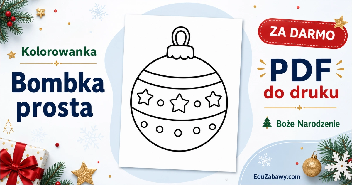 Kolorowanka: Bombka prosta do druku