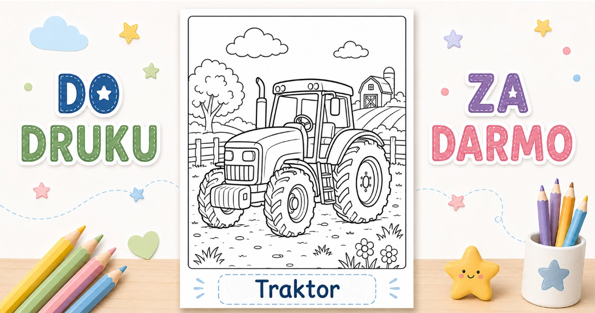Kolorowanka Traktor do druku