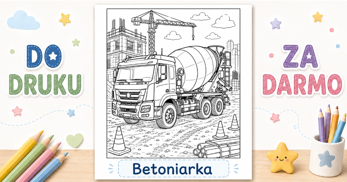 Kolorowanka Betoniarka do druku