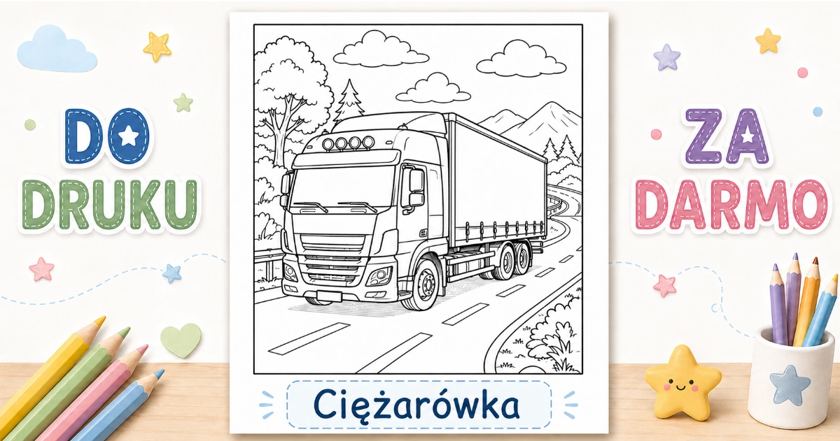 Kolorowanka Ciężarówka do druku