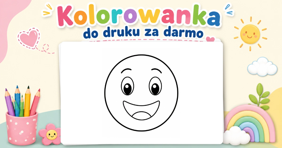 Kolorowanka Uśmiechnięta buźka do druku
