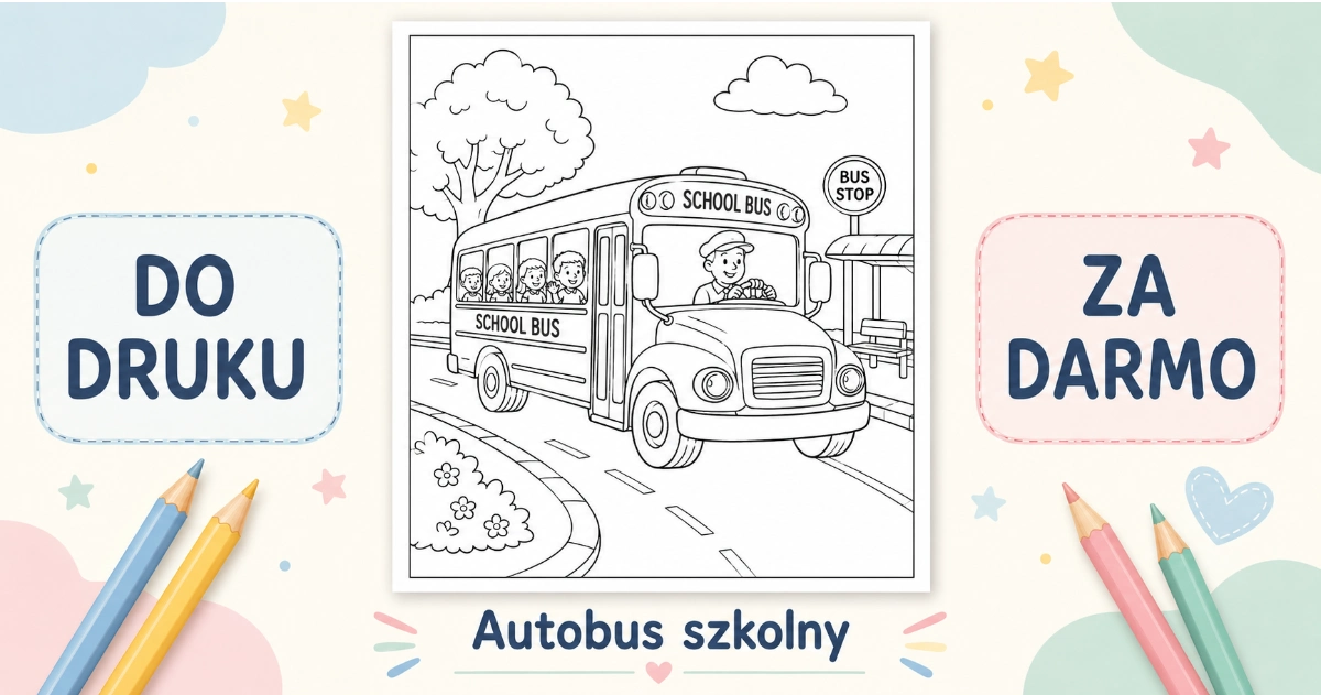 Kolorowanka Autobus szkolny do druku