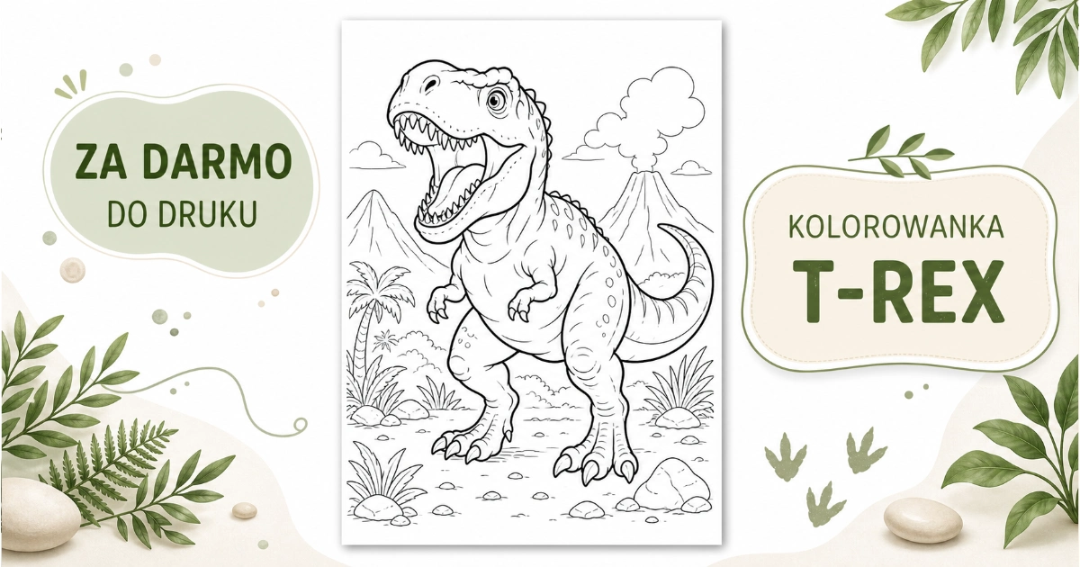 Kolorowanka: T-rex do druku