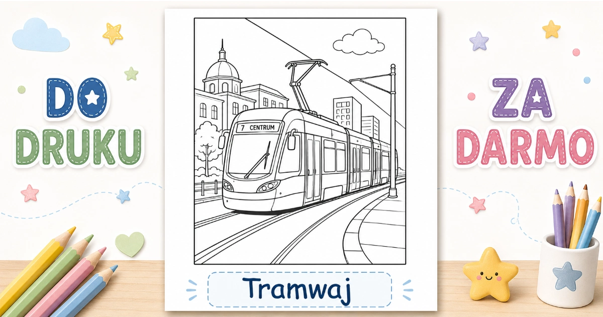 Kolorowanka Tramwaj do druku
