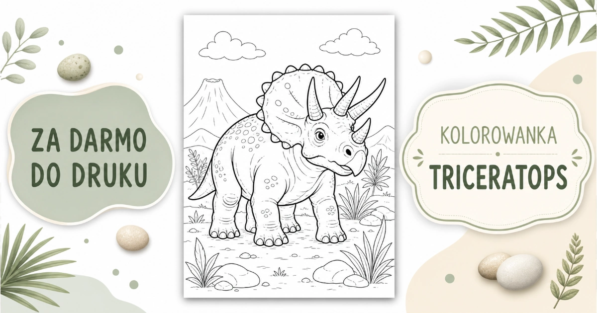 Kolorowanka: Triceratops do druku