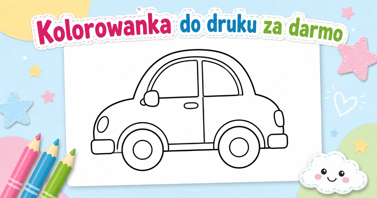 Kolorowanka Prosty samochód do druku