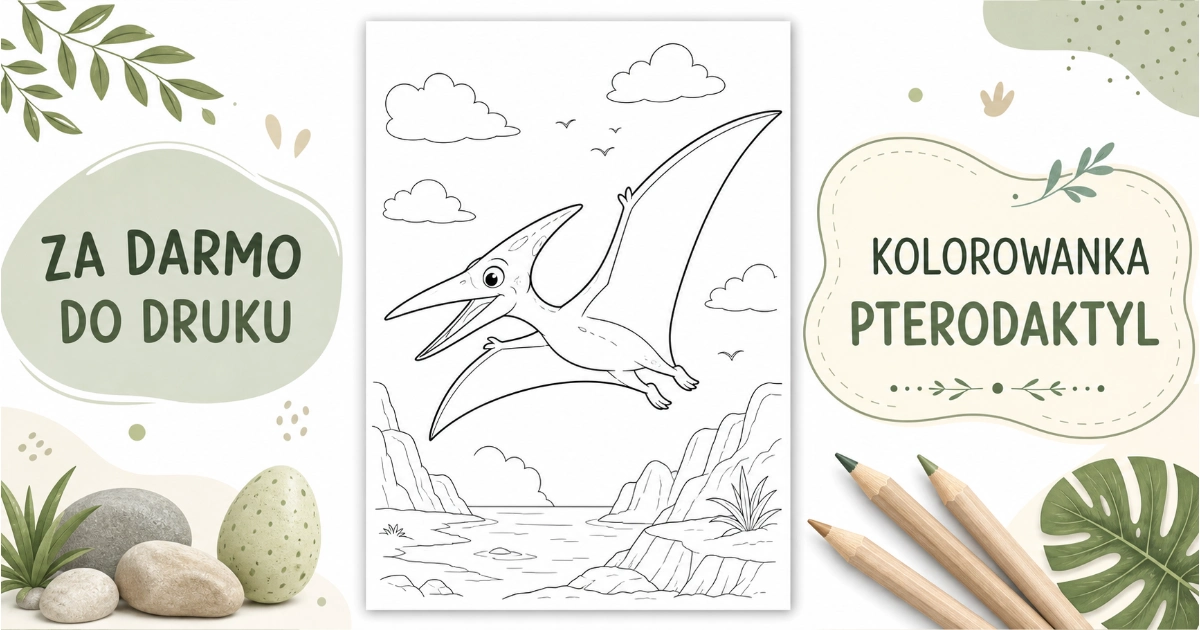 Kolorowanka: Pterodaktyl do druku