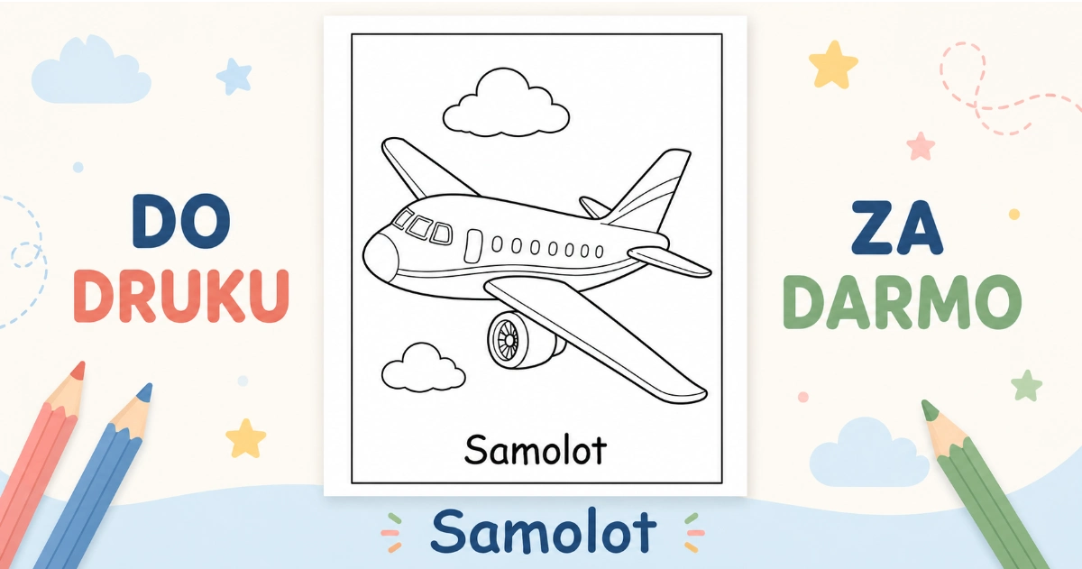 Kolorowanka Samolot do druku