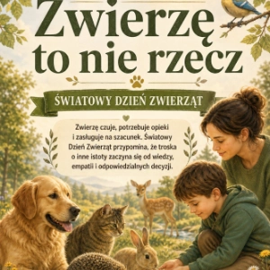 Gazetka szkolna na Światowy Dzień Zwierząt Generator dyplomów