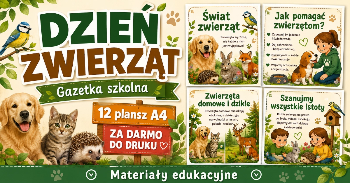 GazetkaDzienZwierzat Gazetka szkolna: Światowy Dzień Zwierząt 38