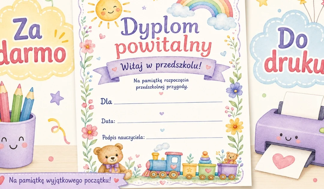 Dyplom powitalny do przedszkola – Witaj w przedszkolu