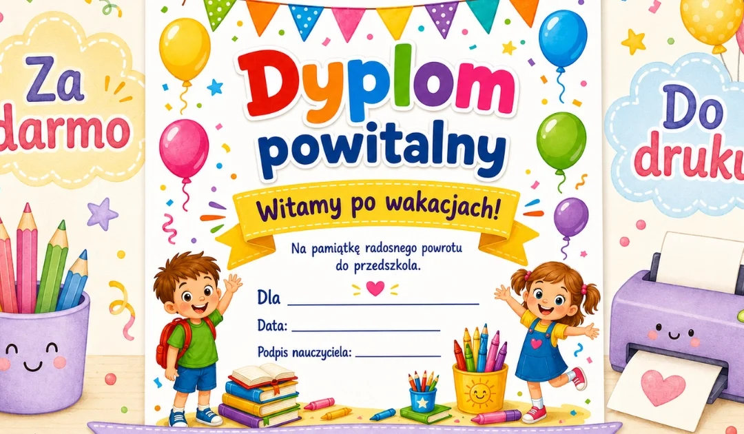 Dyplom powitalny po wakacjach
