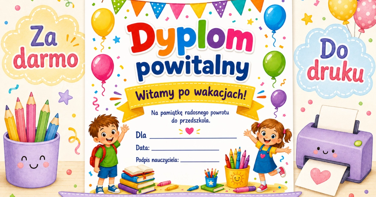 Dyplom powitalny po wakacjach 38