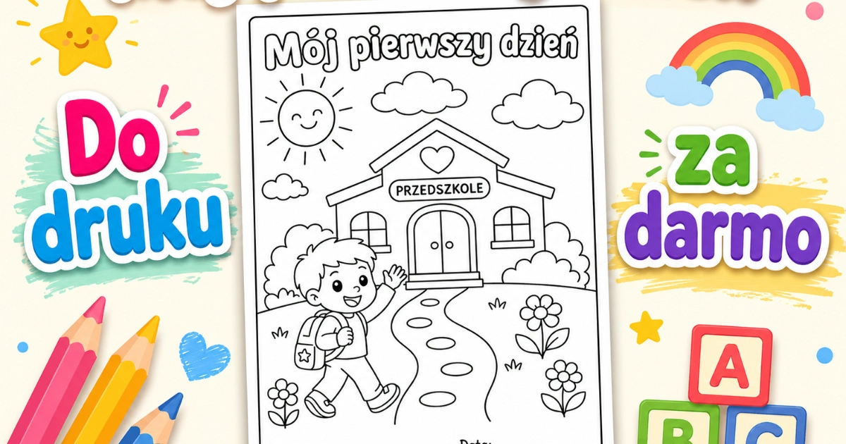 Kolorowanka do druku: Mój pierwszy dzień w przedszkolu 38