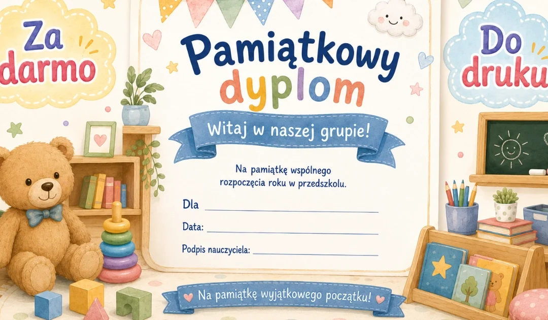 Pamiątkowy dyplom przedszkolaka – Witaj w naszej grupie