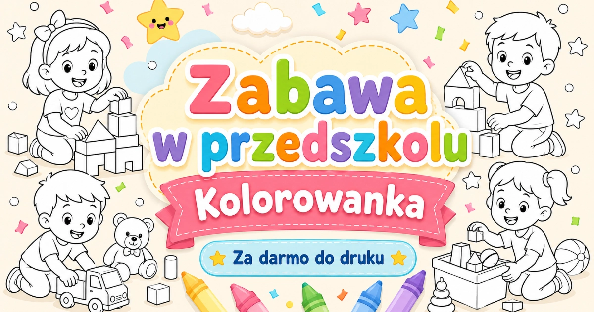 Kolorowanka Zabawa w przedszkolu