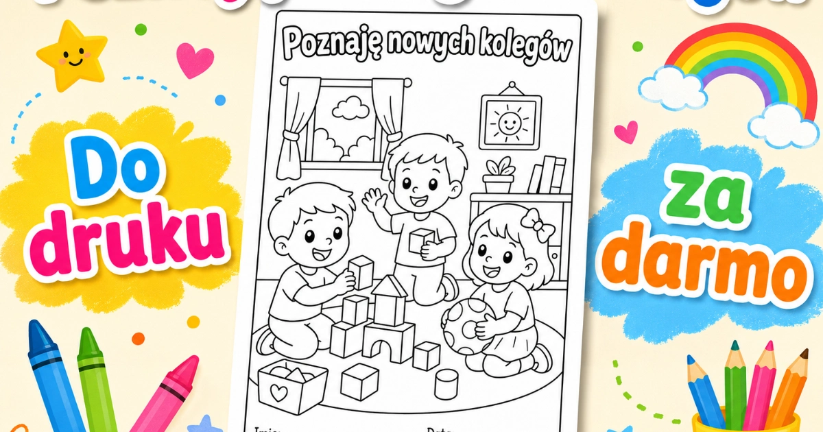 Kolorowanka do druku: Poznaję nowych kolegów 38