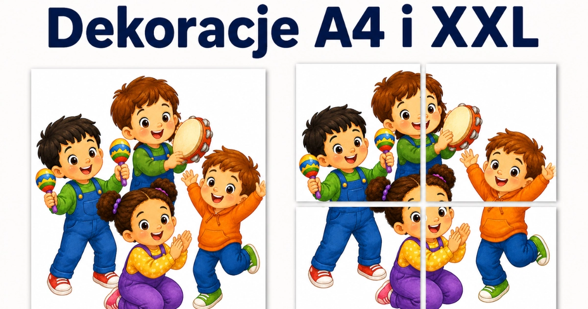 Przedszkolaki grające na instrumentach