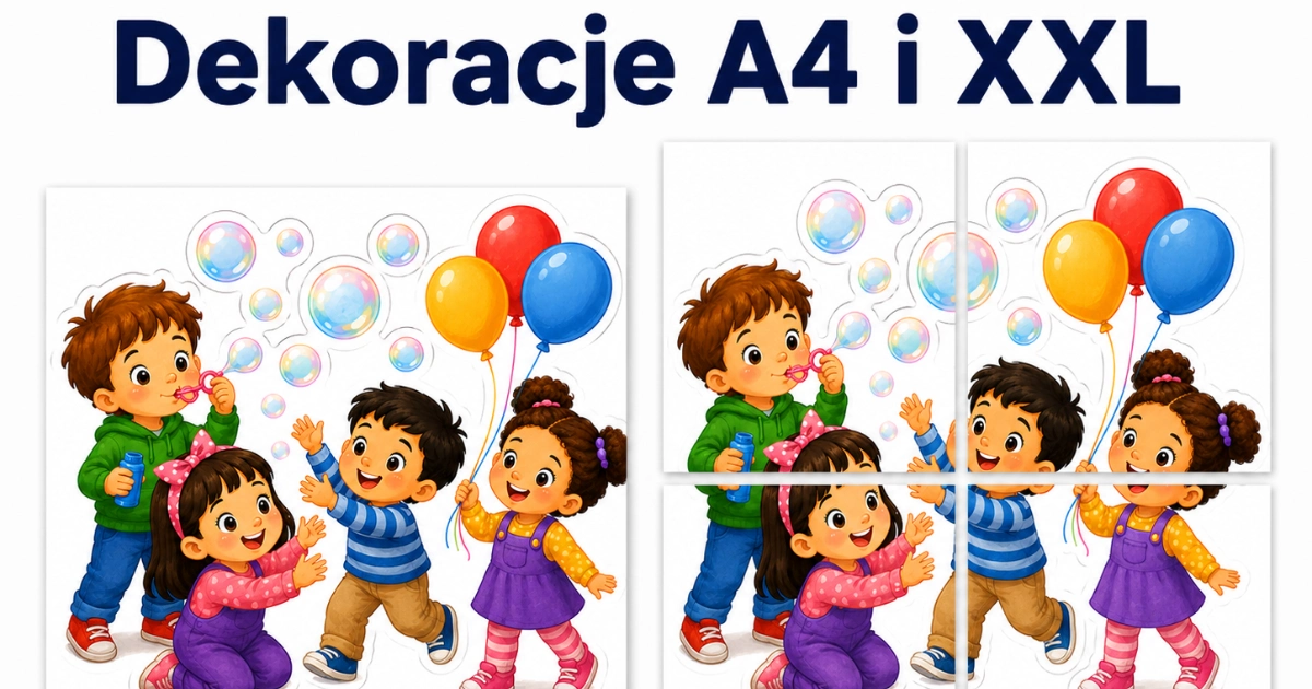 Przedszkolaki z bańkami i balonami