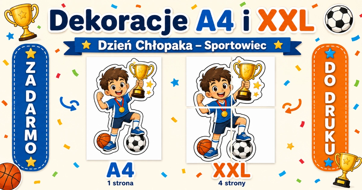 Sportowiec z pucharem na Dzień Chłopaka