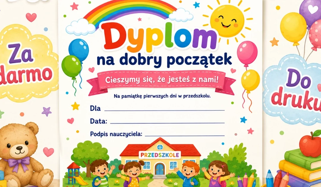 Dyplom na dobry początek przedszkola