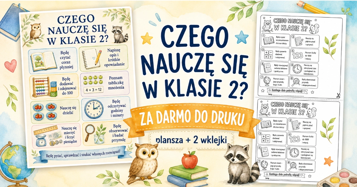 Czego nauczę się w klasie 2: Wklejki do druku 38