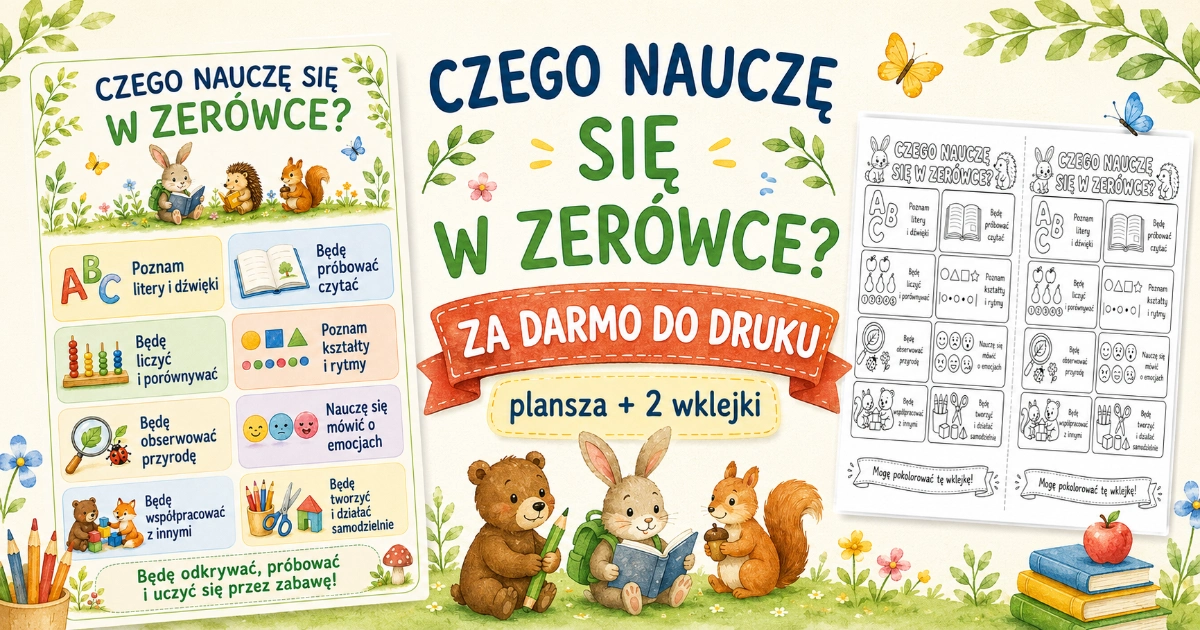 Czego nauczę się w zerówce?: Wklejki do druku