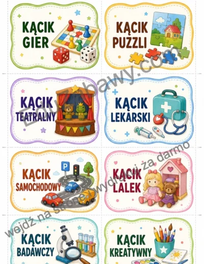 Kąciki tematyczne - mały rozmiar 38