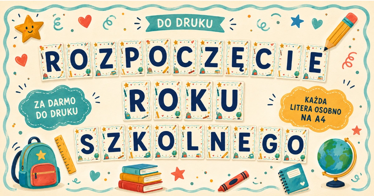 Rozpoczęcie roku szkolnego – dekoracyjny napis do druku 38